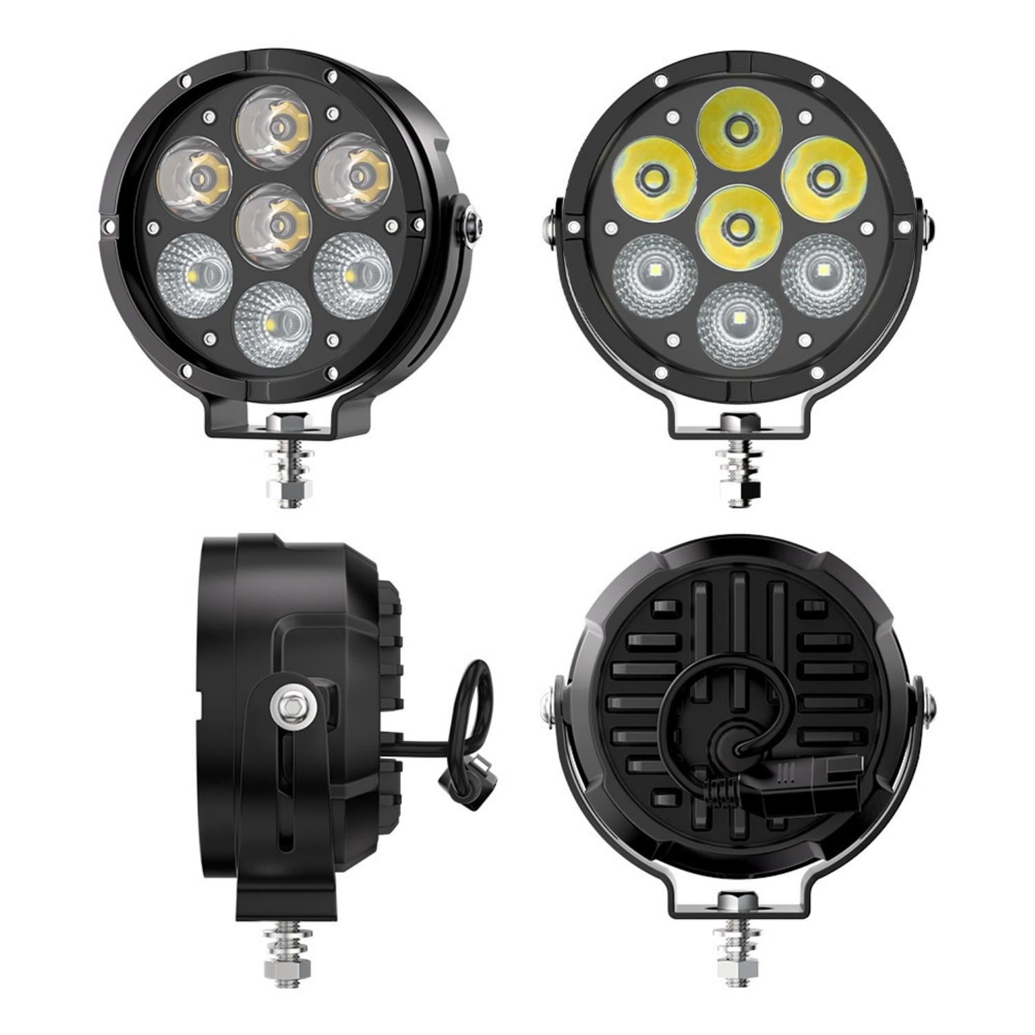 Motosiklet Profesyonel Led Sis Farı Kiti Renk Kapaklı 100w Modlu Beyaz + Kapak İle  Sarı Sis Farı