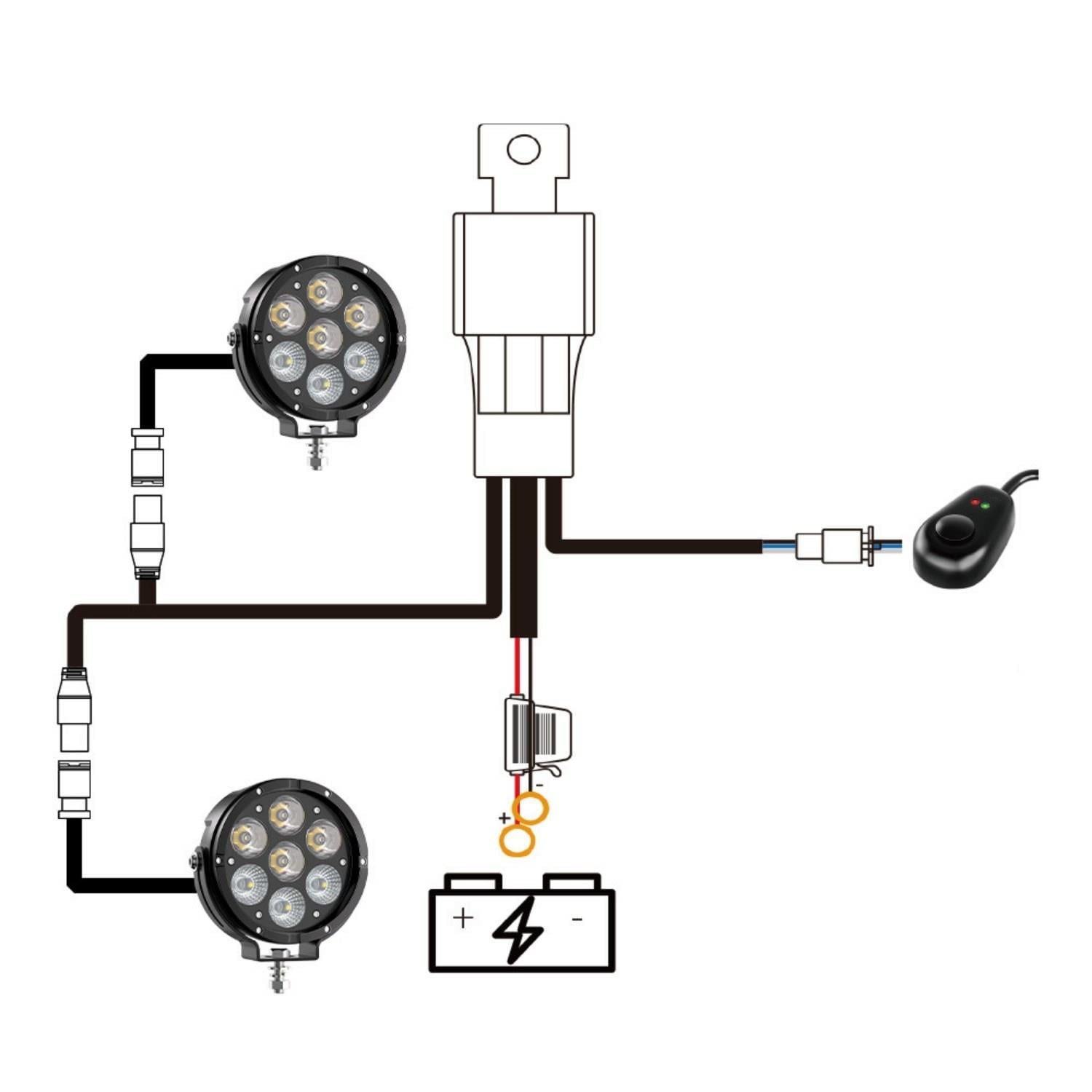 Motosiklet Profesyonel Led Sis Farı Kiti Renk Kapaklı 100w Modlu Beyaz + Kapak İle  Sarı Sis Farı