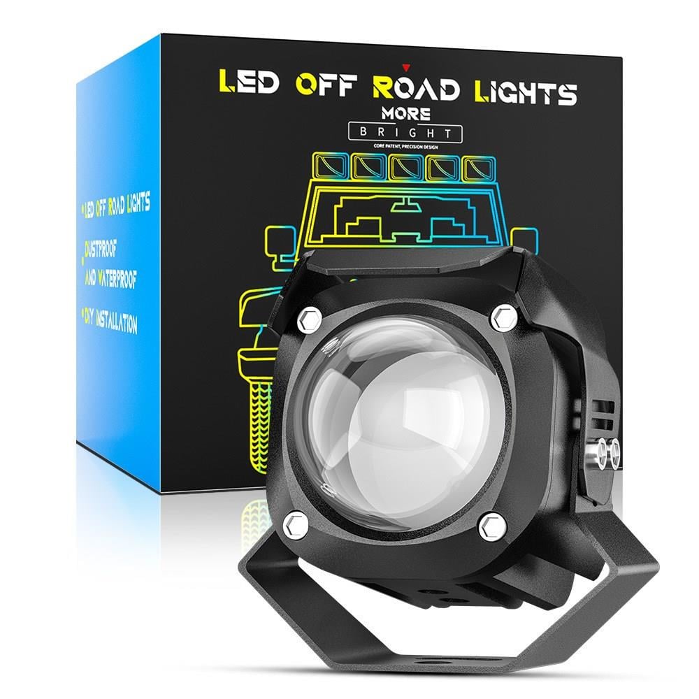 2 ADET Motosiklet  Sis Farı Lazer Led Beyaz Sarı Renk Metal Kasa Takım Motosiklet Aksesuar Lamba