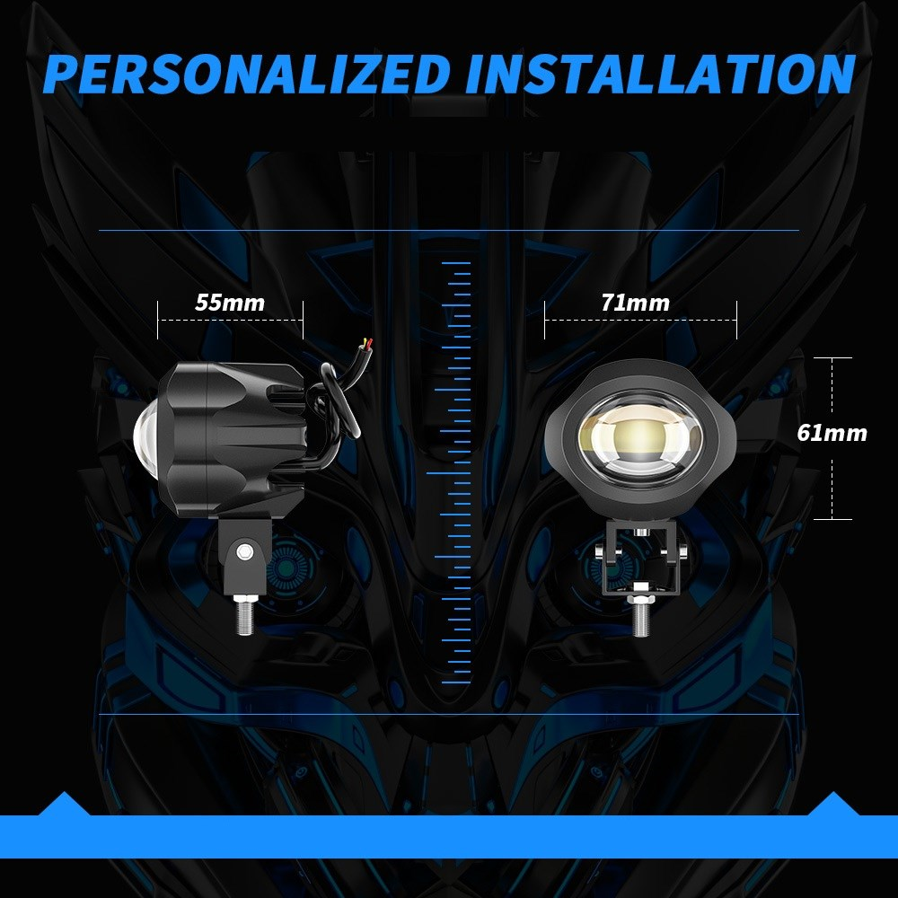Motosiklet Sis Farı Spot Led Beyaz Sarı Renk Metal Kasa 2 ADET Takım Motosiklet Ekipman Lamba