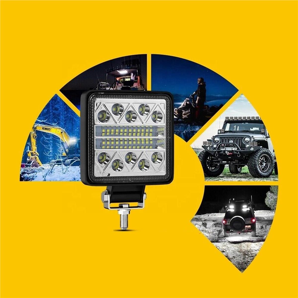 Off Road 34 Led 102 Watt Çift Renk Bayaz Sarı Traktör Tır Kamyon Tekne Sis Farı Projektör Çalışma Lambası