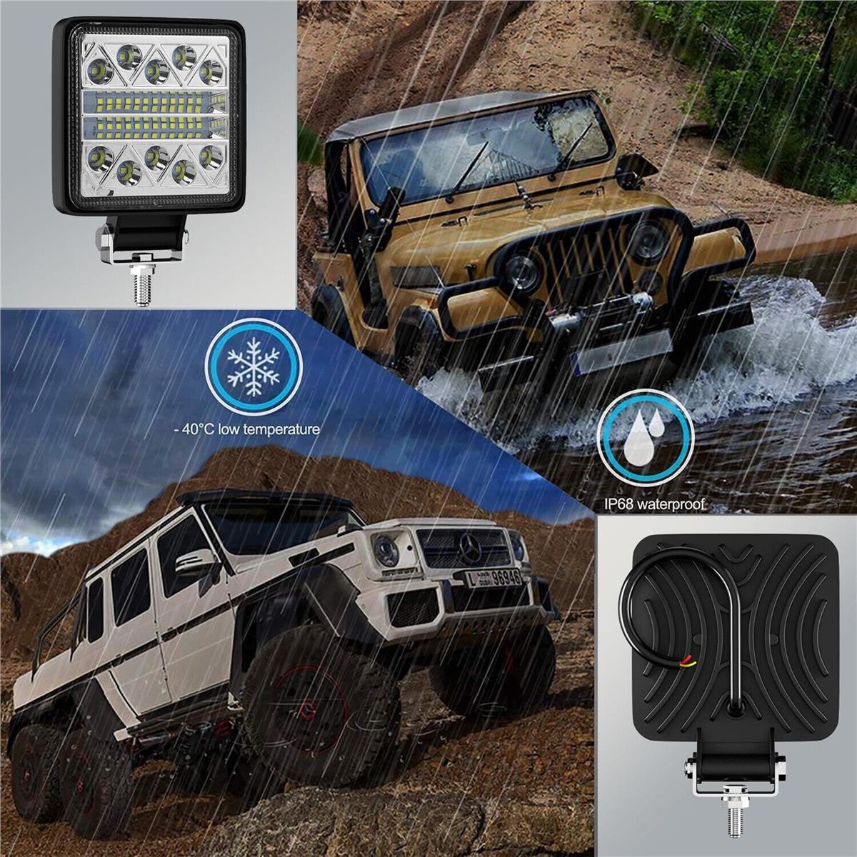 Off Road 34 Led 102 Watt Çift Renk Bayaz Sarı Traktör Tır Kamyon Tekne Sis Farı Projektör Çalışma Lambası