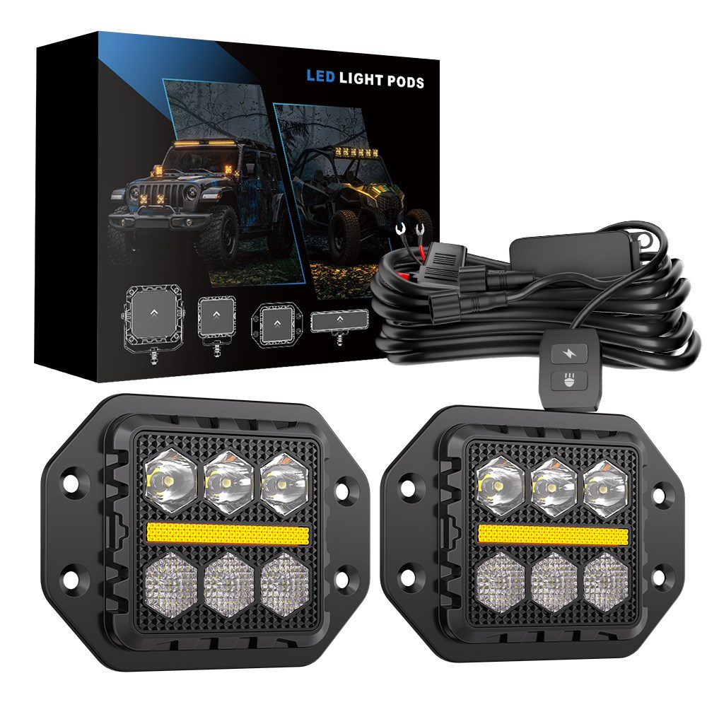 Off Road Araçlar İçin 3 İnç Tampon Gömme Çalışma Lambası Gündüz Ledli Sis Ve İkaz Lambası