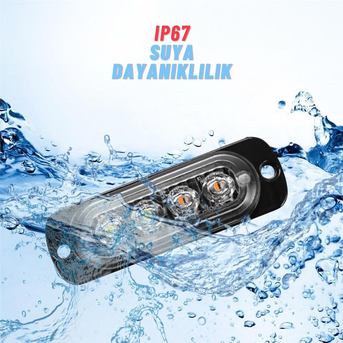 Off Road Arazi Aracı Kamyon Kasa Dorse 12-24V 4 Led 8 Mod İkaz Ve Sinyal Lambası 