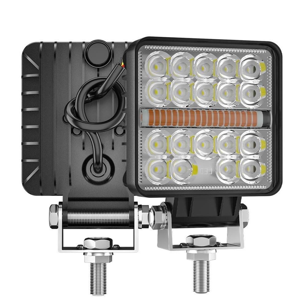 Off Road Çakarlı DRL Gündüz Led Kare Çalışma Lambası Traktör Tekne Tır Kamyon ATV Spot Sis Farı