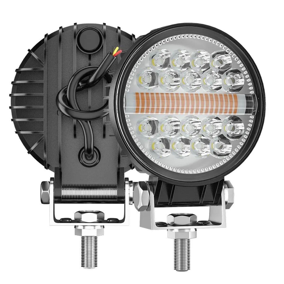 Off Road Çakarlı DRL Gündüz Led Yuvarlak Çalışma Lambası Traktör Tekne Tır Kamyon ATV Spot Sis Farı