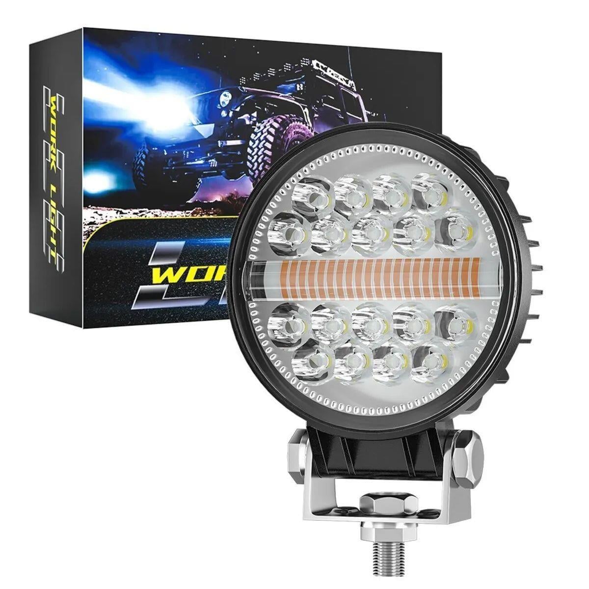Off Road Çakarlı DRL Gündüz Led Yuvarlak Çalışma Lambası Traktör Tekne Tır Kamyon ATV Spot Sis Farı