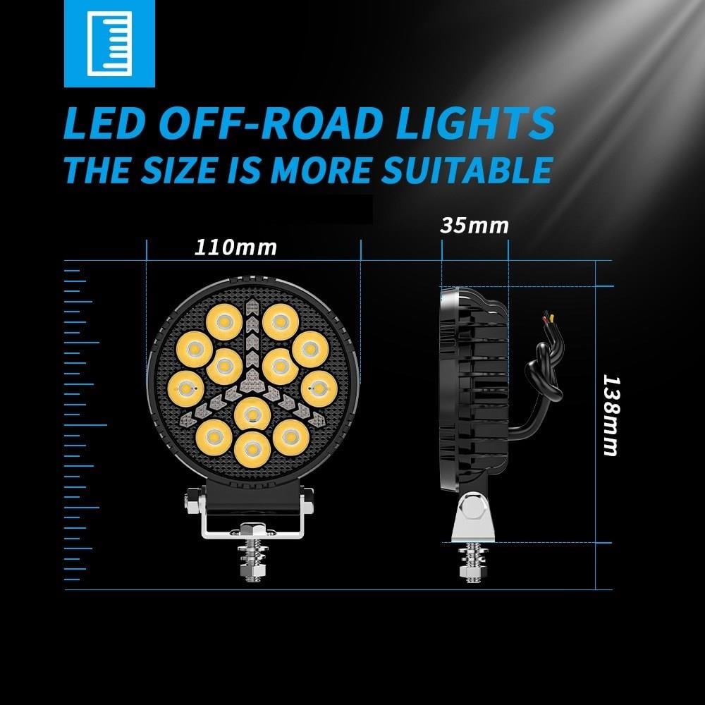 Off Road Çalışma Lambası ve Sis Farı 4 inç Selamlamalı Çakar İkaz Gündüz Led DRL 2 Mod 12/24 V