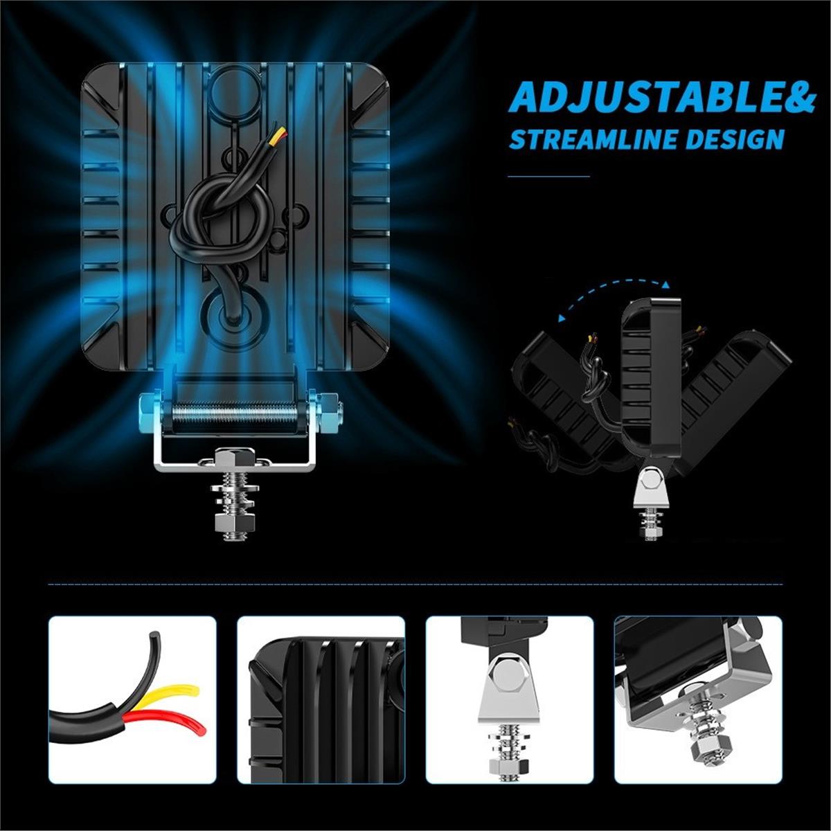 Off Road Çalışma Lambası ve Sis Farı 4 inç Selamlamalı Çakar İkaz Gündüz Led DRL 2 Mod 12/24 V 