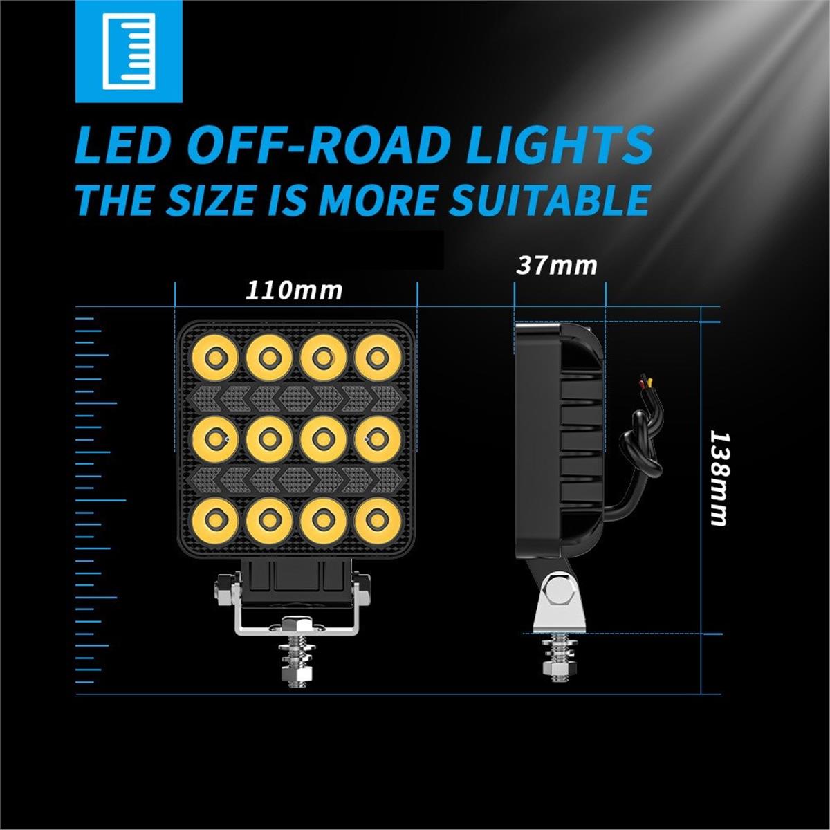 Off Road Çalışma Lambası ve Sis Farı 4 inç Selamlamalı Çakar İkaz Gündüz Led DRL 2 Mod 12/24 V 