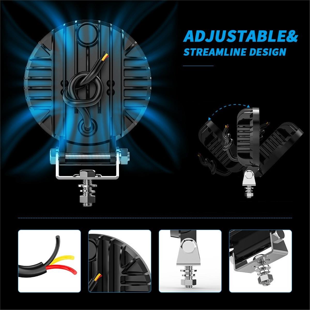Off Road Çalışma Lambası ve Sis Farı 4 inç Selamlamalı Çakar İkaz Gündüz Led DRL 2 Mod 12/24 V 