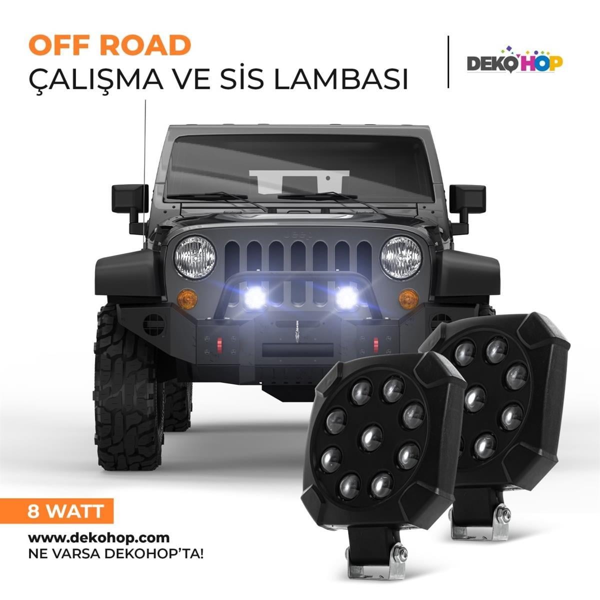 Off Road İş Makinesi Kamyon Traktör Projektör Çalışma Sis Lambası 9 LED Plastik Kasa 1 ADET