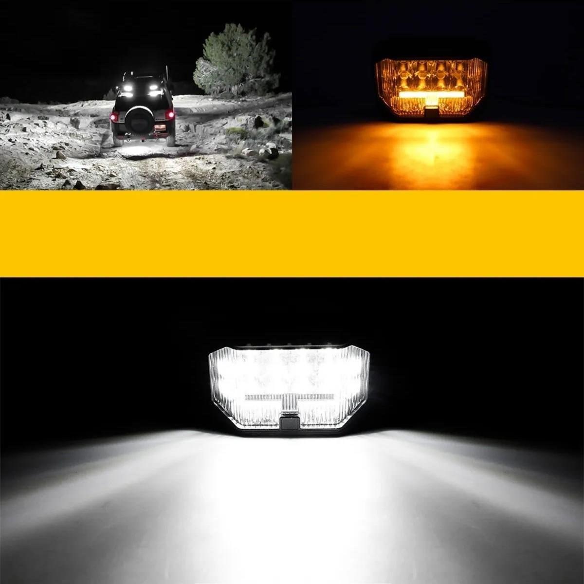Off Road Sis Farı Modifiye Gündüz Led 5 inç 130mm Çift Renk Spot Delici Işık Sarı Gündüz Oto Lambası
