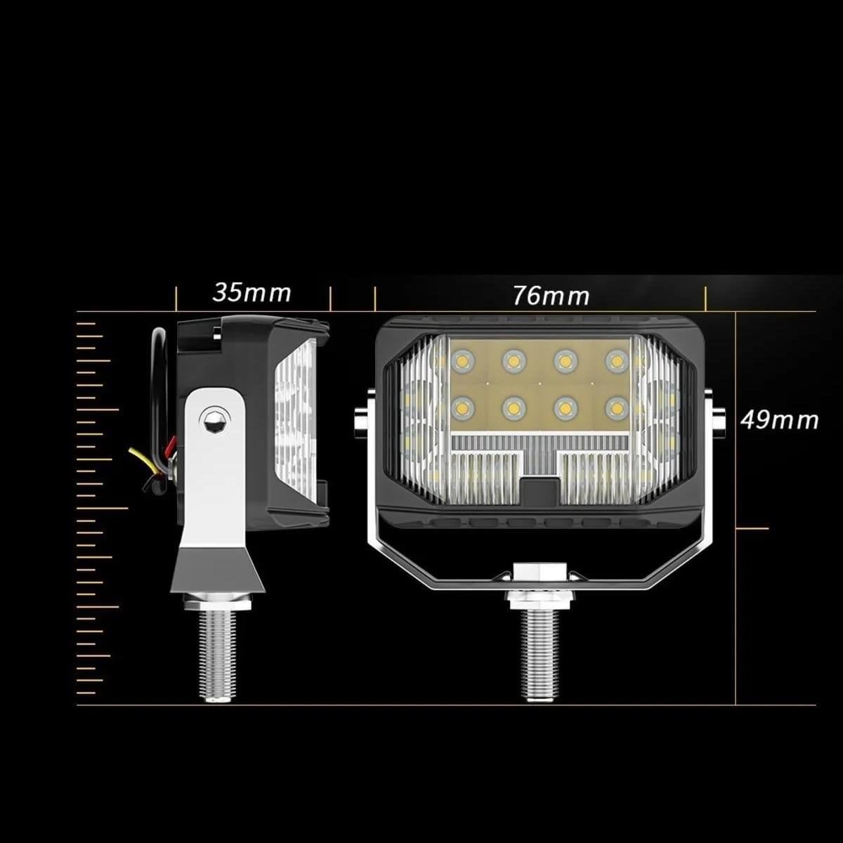 Off Road Sis Farı Modifiye Gündüz Led MINI 3 inç 76 mm Çift Renk Delici Işık Sarı Gündüz Oto Lambası