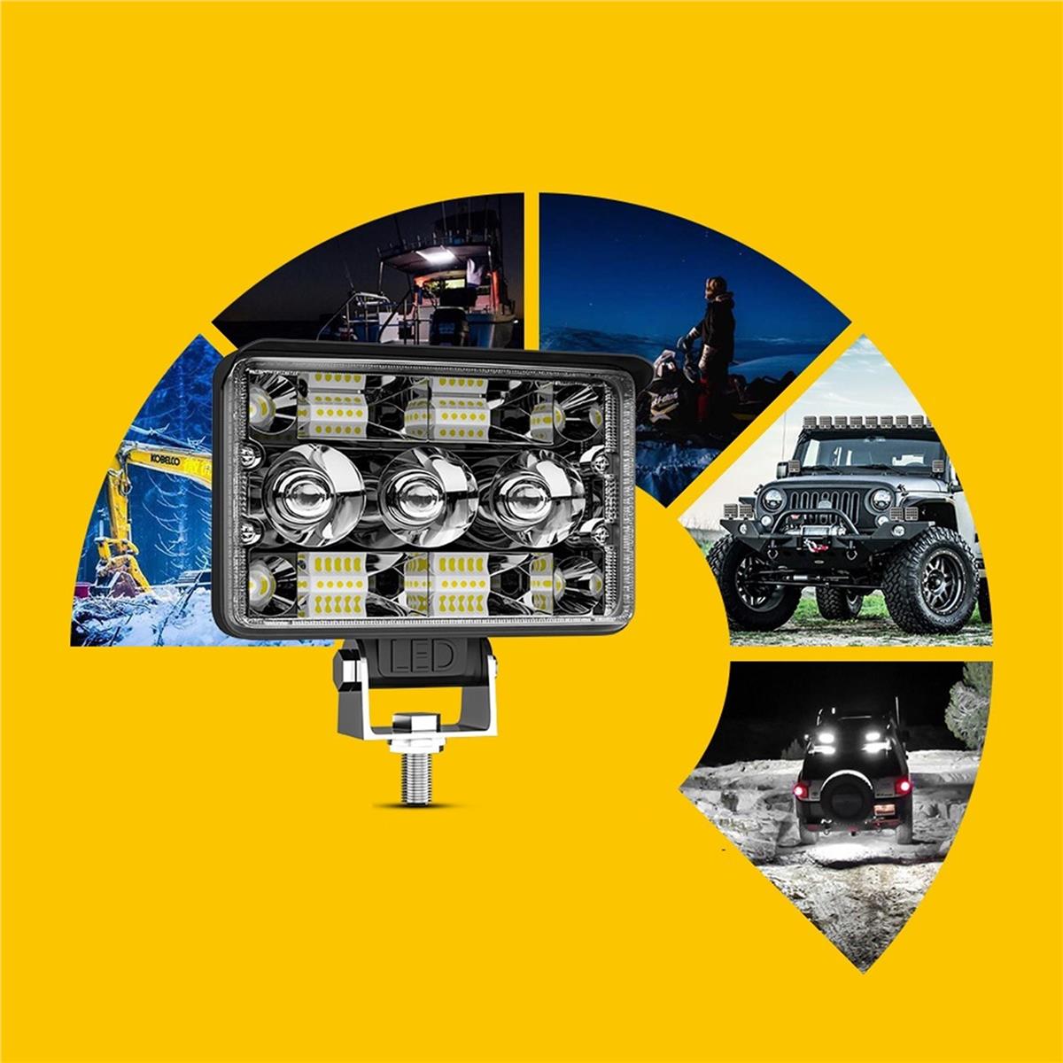 Off Road Spotled 5 İnç 156 Watt Çift Renk Beyaz Sarı Çalışma Lambası Ve Sis Farı