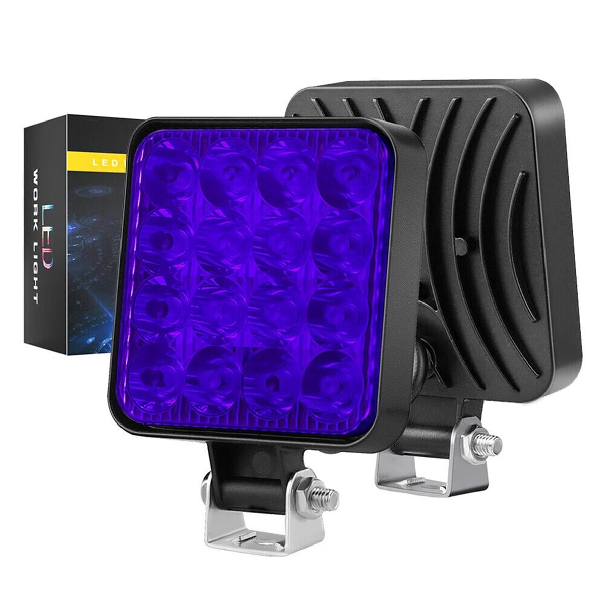 Off Road Traktör Tir Kamyon Sis Fari Ve Çalışma Lambası 16 Led Kare MAVİ 3 İNÇ 84mm