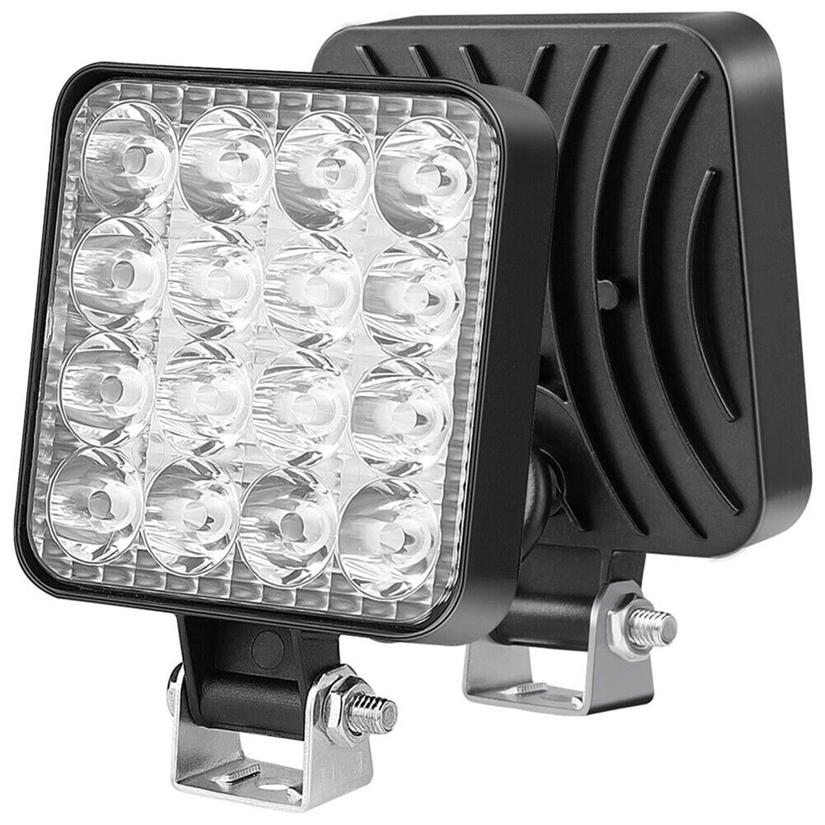 Off Road Traktör Tir Kamyon Sis Fari Ve Çalışma Lambası 16 Led Kare BEYAZ 3 İNÇ 84mm