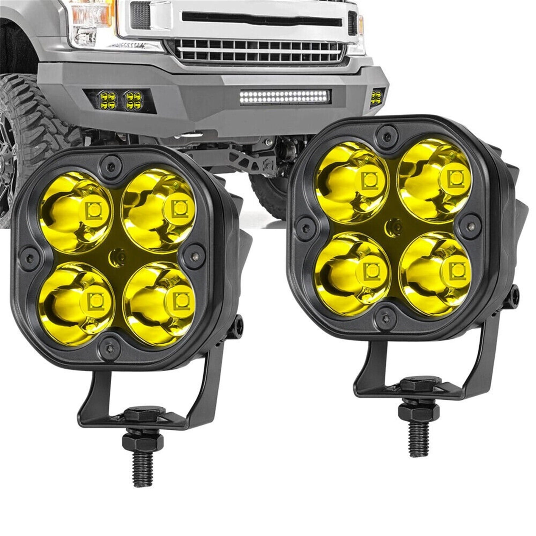 Off Road Ve Arazi Aracı 3 inç Amber Sarı Renk Çalışma Ve Sis Lambası 1 ADET
