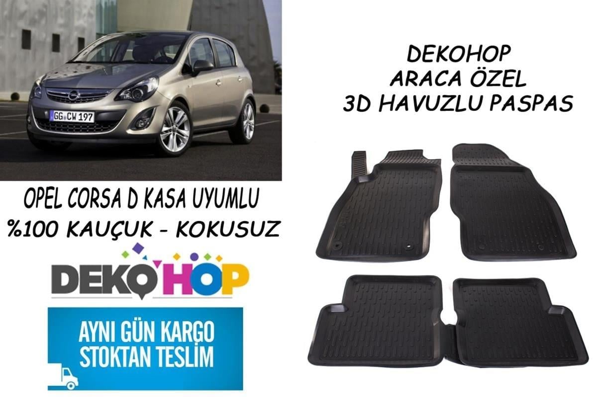 OPEL CORSA D KASA 2006-2013 ARASI Oto Paspas Araca Özel 3D Havuzlu Kauçuk