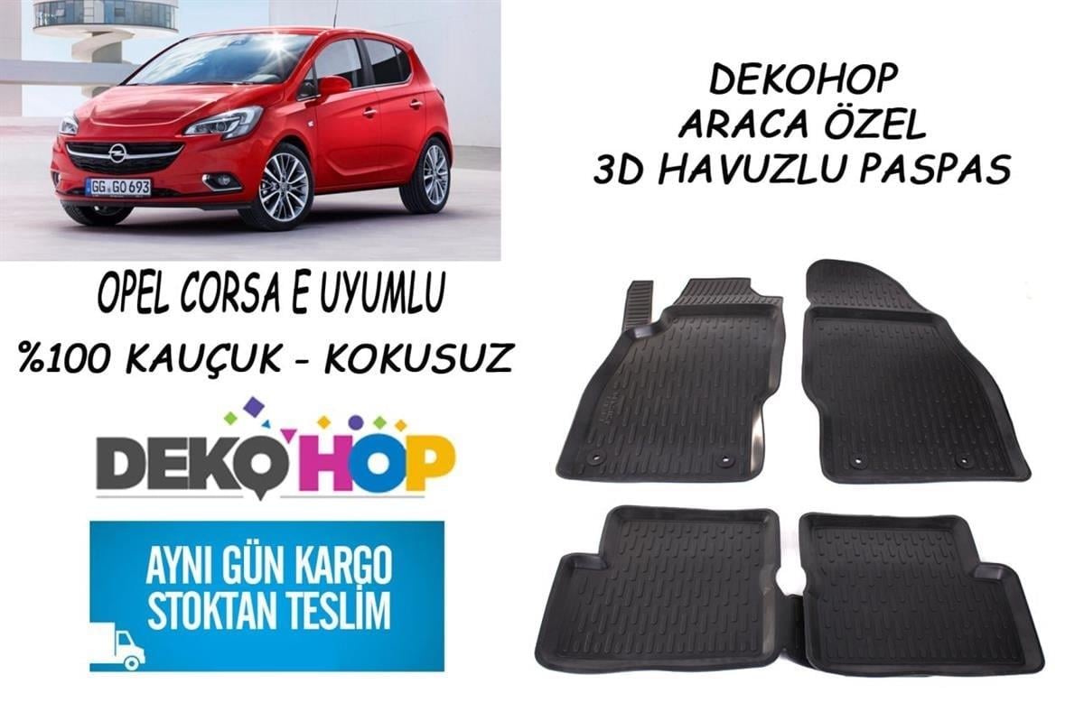 OPEL CORSA E KASA 2013 SONRASI Araca Özel Oto Paspas 3D Havuzlu Kauçuk Paspas