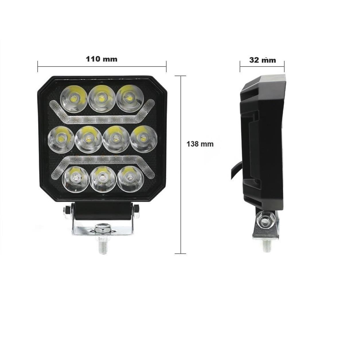 Oto Çalışma Lambası 4 inç 12-24V DRL Sarı 2 Mod Flash Traktör Tır Kamyon Tekne Projektör Sis Farı
