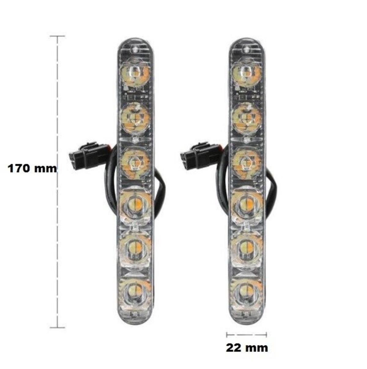 Oto Gündüz Led Lamba Sinyalli Beyaz Sarı Çift Renk Metal Kasa Sis Farı 18 Watt