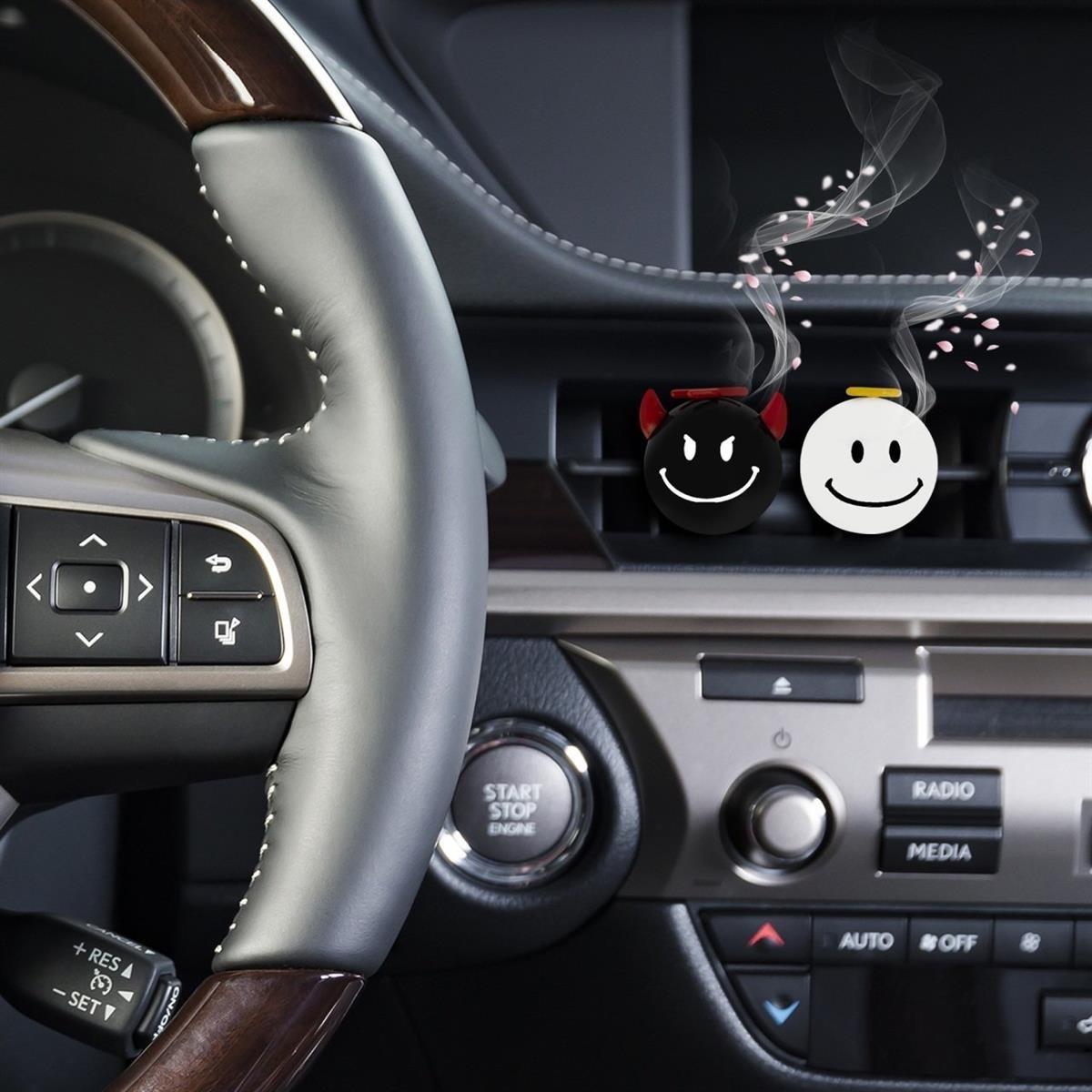 Oto Petek Kalorifer Kokusu Melek Şeytan Sevimli Emoji Araba Parfümü