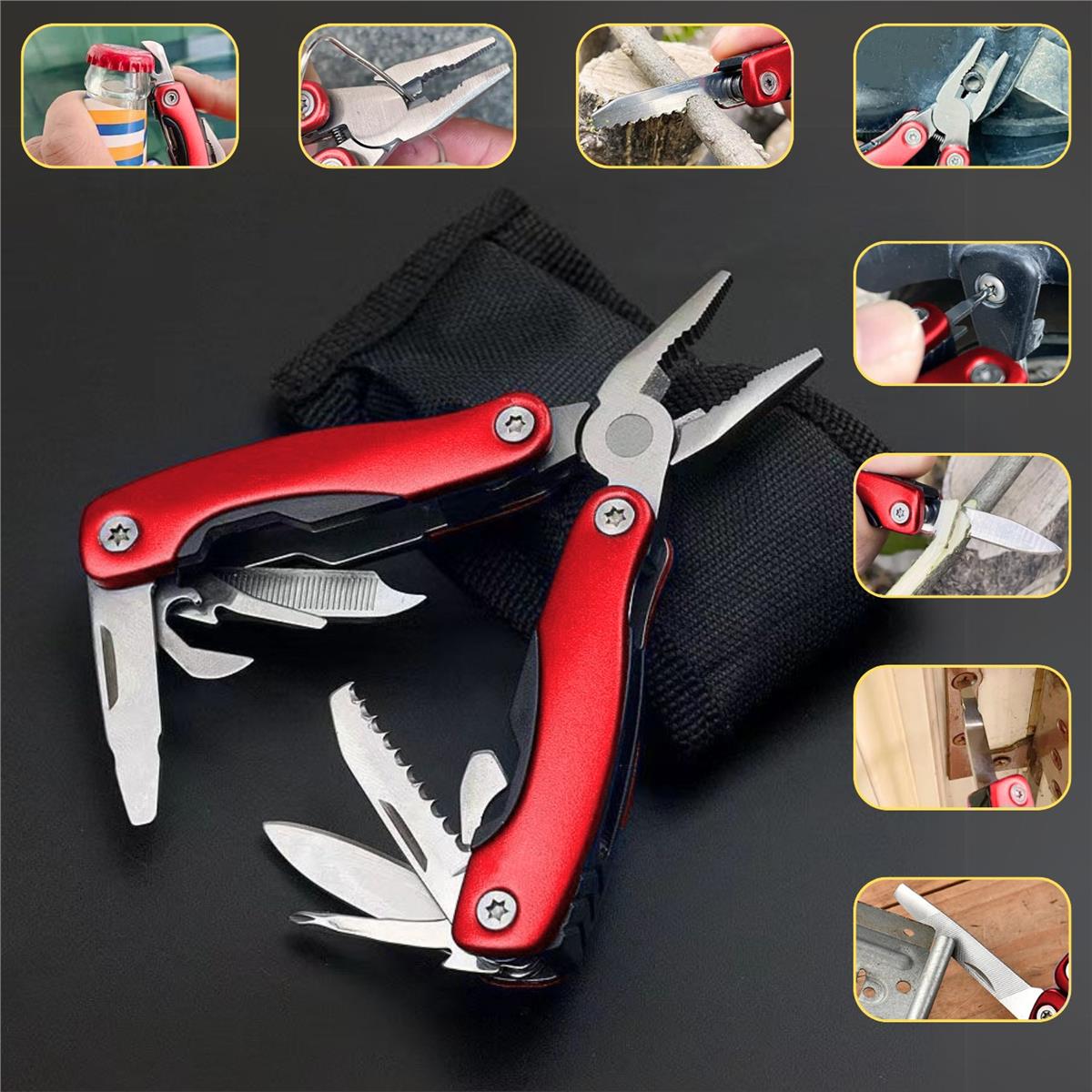 Outdoor Mini Katlanır Pense Çakı Bıçak Kamp Piknik Balıkçılık Doğa Çok Fonksiyonlu Katlanır Alet Seti