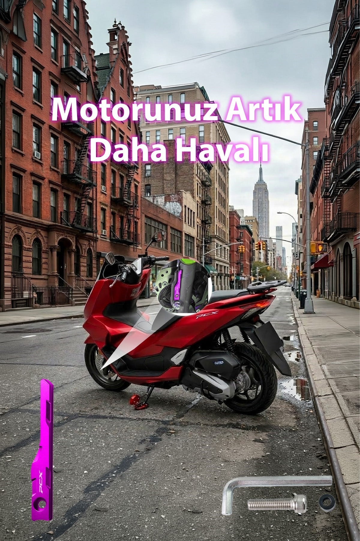 PCX METAL ABS SENSÖR KORUYUCU MOR