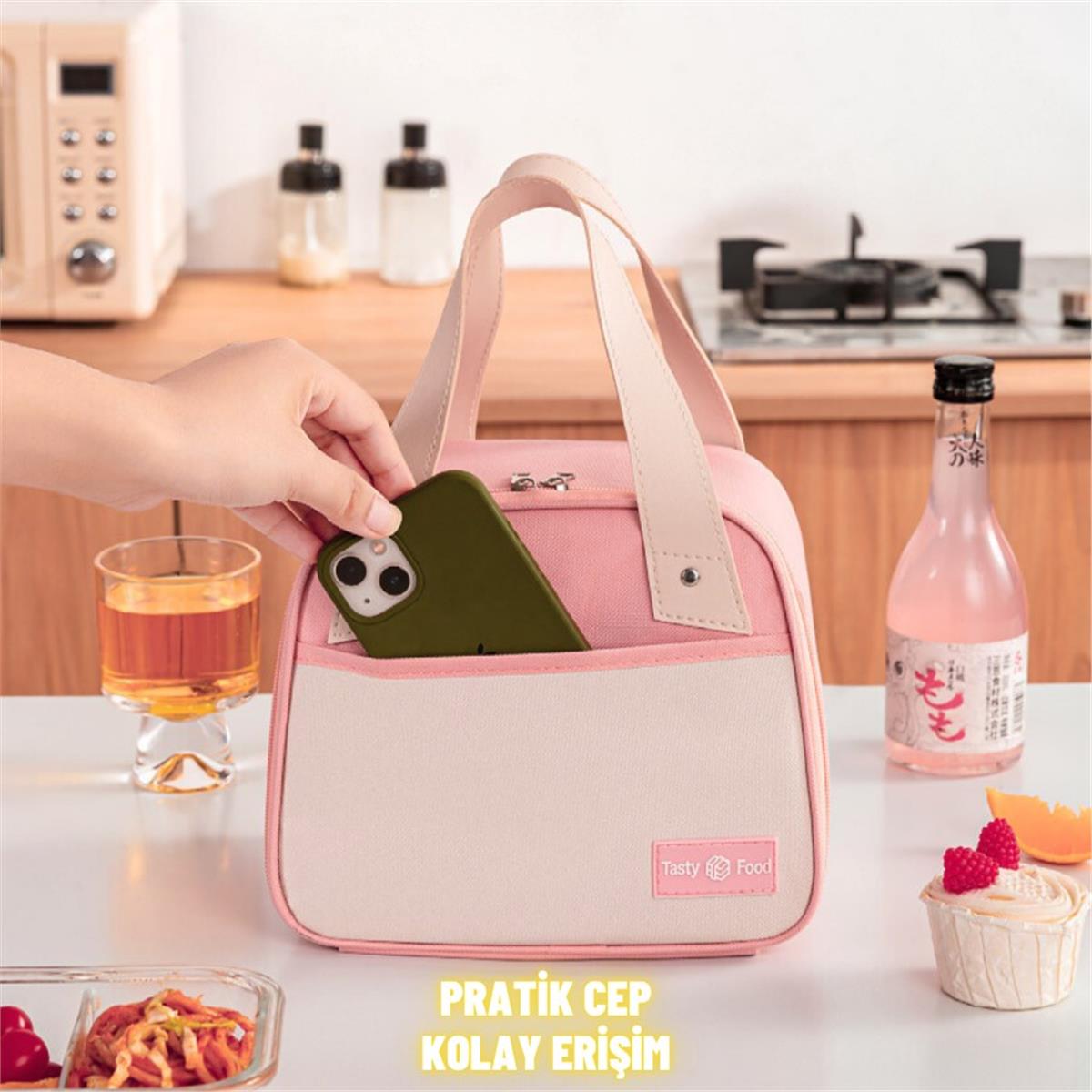 Piknik Çantası Sıcak Soğuk Isı Tutucu Yemek Taşıma, Beslenme ve, Günlük İş Yeri ve Seyahat Yemek Çantası