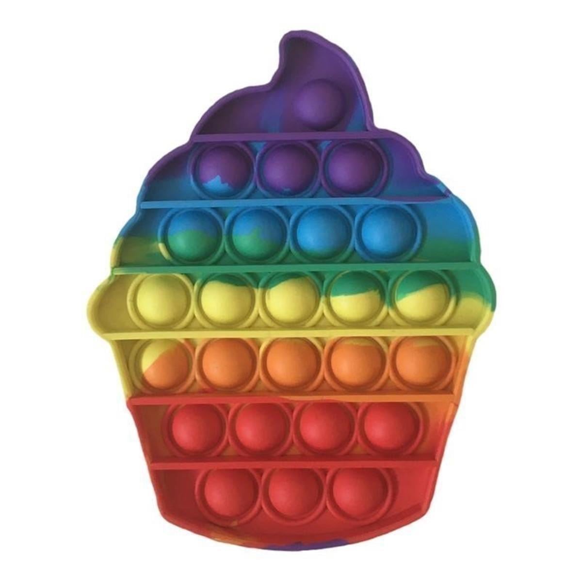 Pop İt Push Bubble Gökkuşağı Tasarımlı Cup Cake