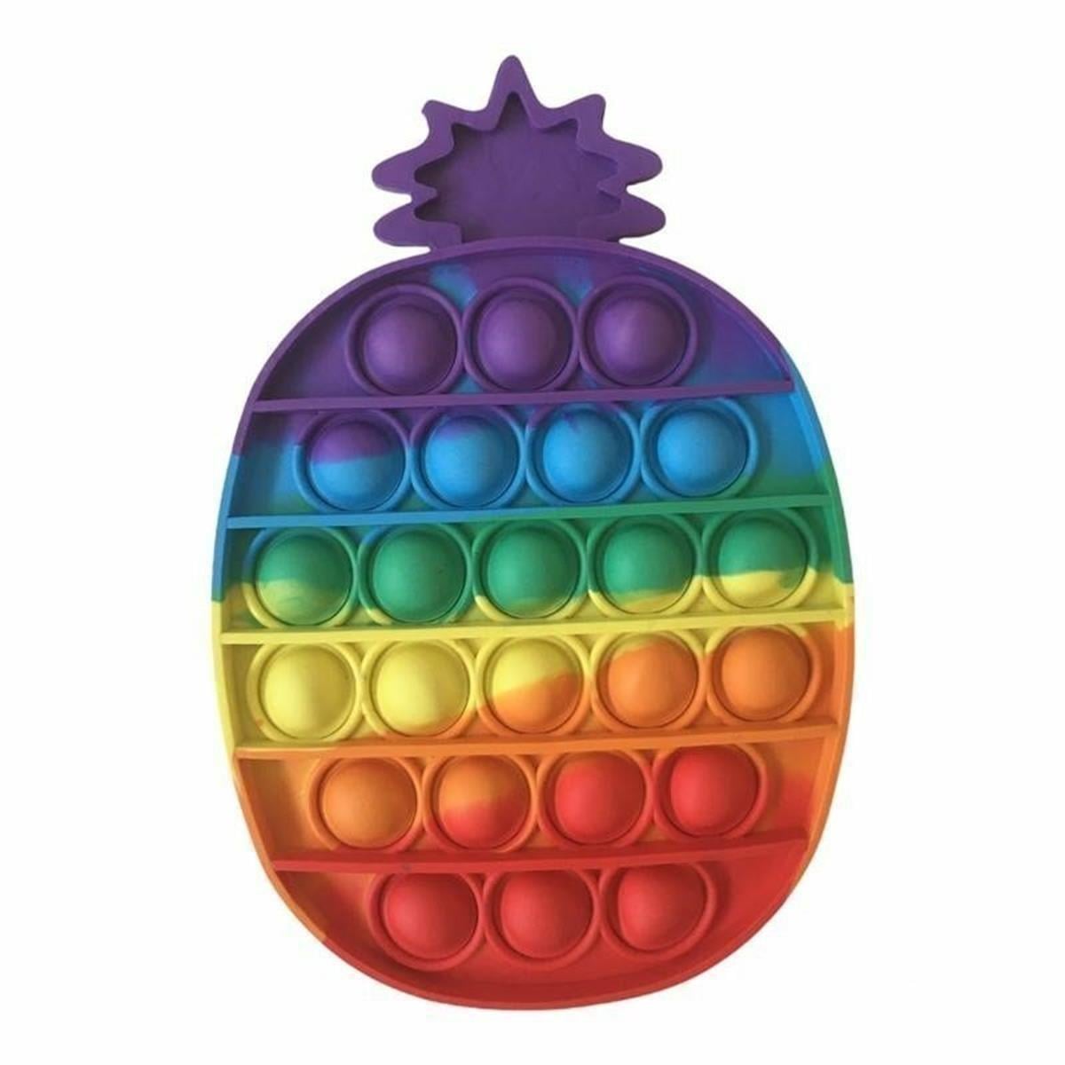 Pop İt Push Bubble Gökkuşağı Tasarımlı Ananas