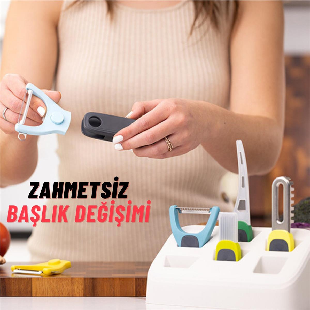Profesyonel Değişken Başlıklı Sebze Meyve Soyucu Seti, 12 Parça Paslanmaz Çelik