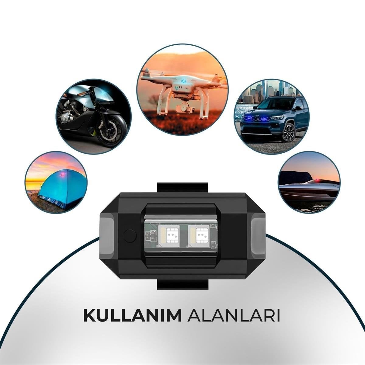 Rgb  Drone Bisiklet Otomobil Motosiklet Tekne Çakar Mod Mini İkaz Led Lamba