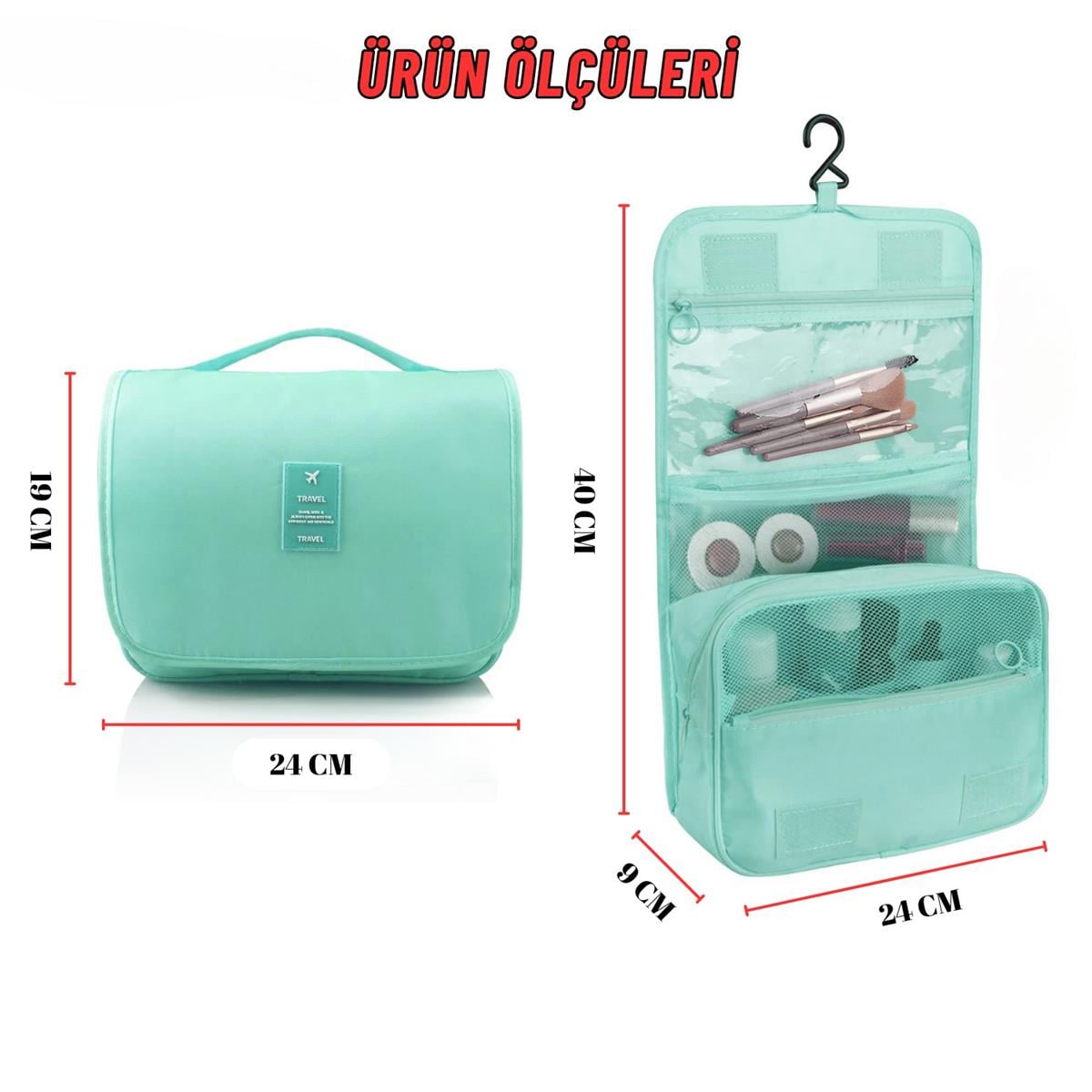 Seyahat Traş Makyaj Kişisel Bakım Kozmetik Ürünleri Çok Bölmeli Organizer Çanta