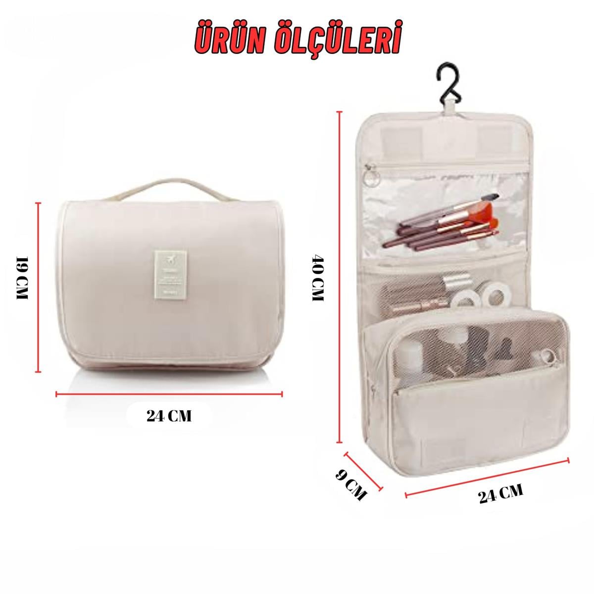 Seyahat Traş Makyaj Kişisel Bakım Kozmetik Ürünleri Çok Bölmeli Organizer Çanta