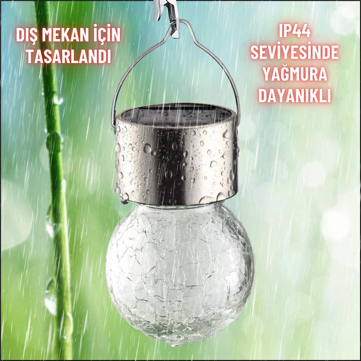Solar Güneş Enerjili Kırık Cam Desen Aplik LED Lamba - Bahçe, Veranda, Merdivenlerinizde Şık Peyzaj Aydınlatması 1 Adet