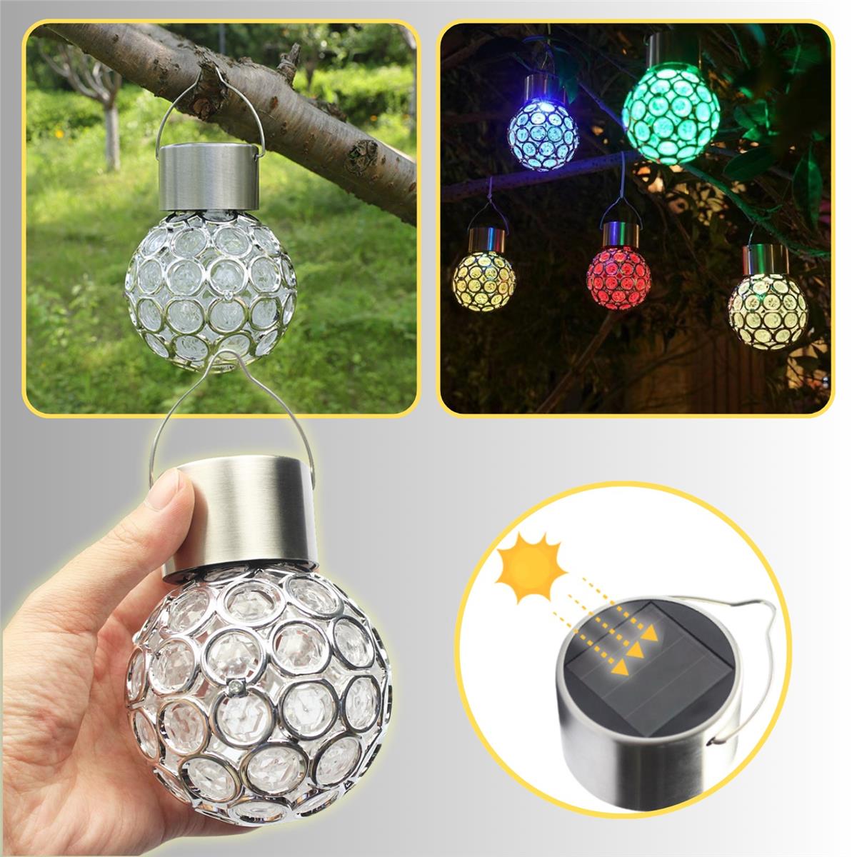 Solar Güneş Enerjili RGB Küre Aplik LED Lamba - Bahçe, Veranda, Merdivenlerinizde Şık Peyzaj Aydınlatması 1 Adet