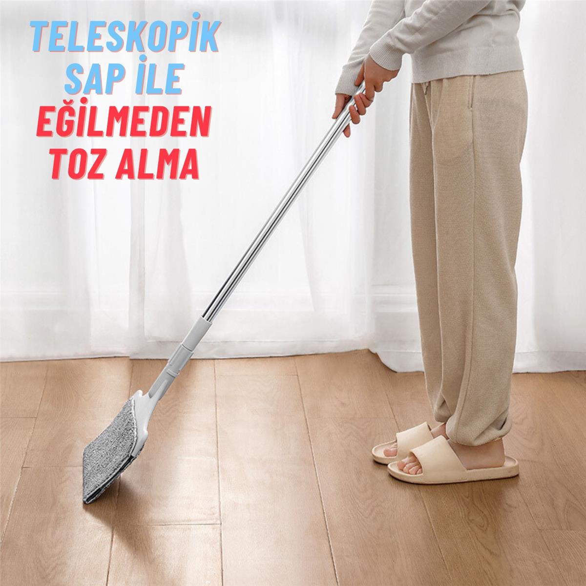 Teleskopik Saplı Aralık Toz Temizleyici Yıkanabilir Mop Ev Ve İşyerleri İçin Pratik Çözüm