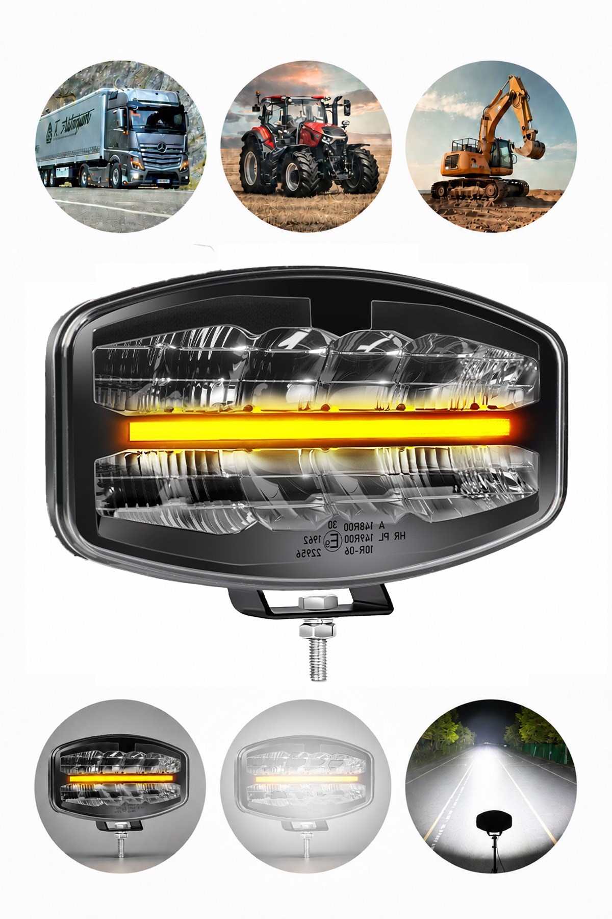 Tır Kamyon 10 inç LED Sis Farı Delici Aydınlatma Led 12V-24V  Beyaz LED Aydınlatma Sarı Gündüz Led