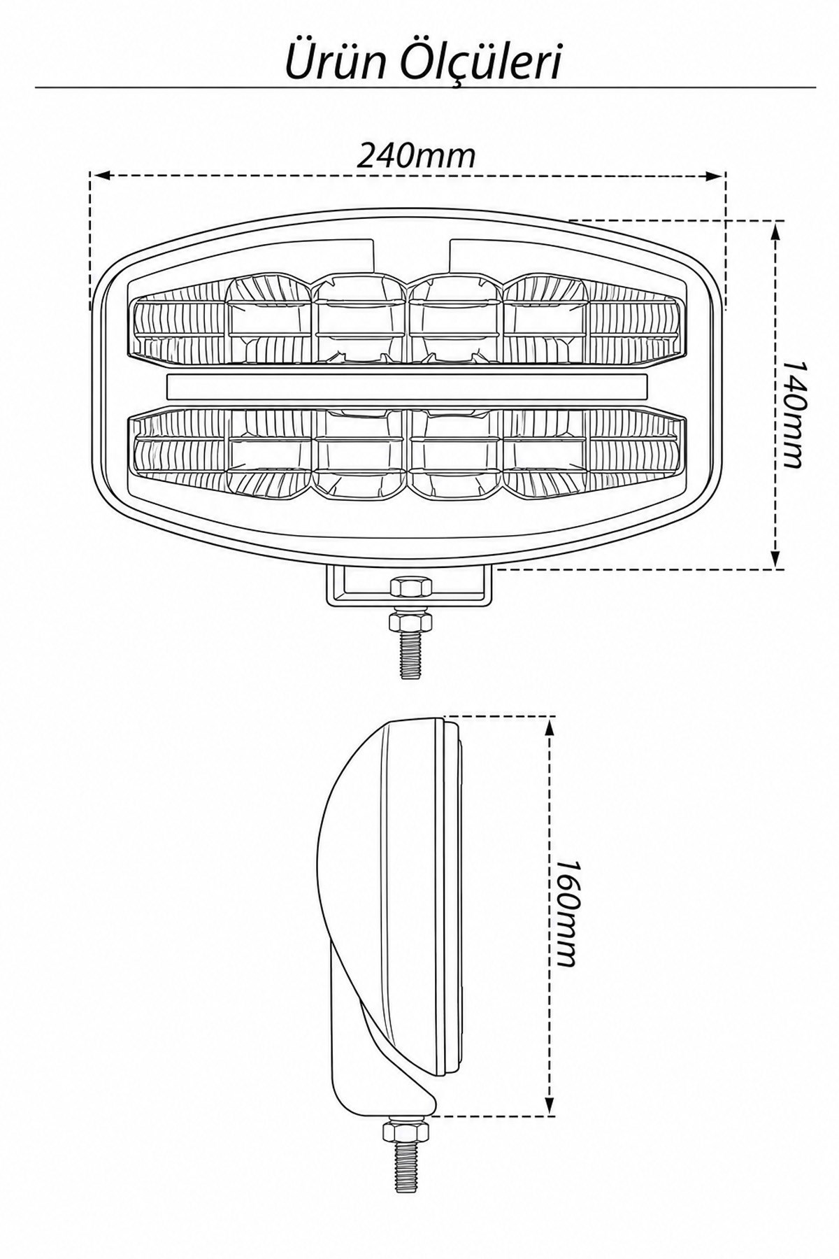 Tır Kamyon 10 inç LED Sis Farı Delici Aydınlatma Led 12V-24V  Beyaz LED Aydınlatma Sarı Gündüz Led