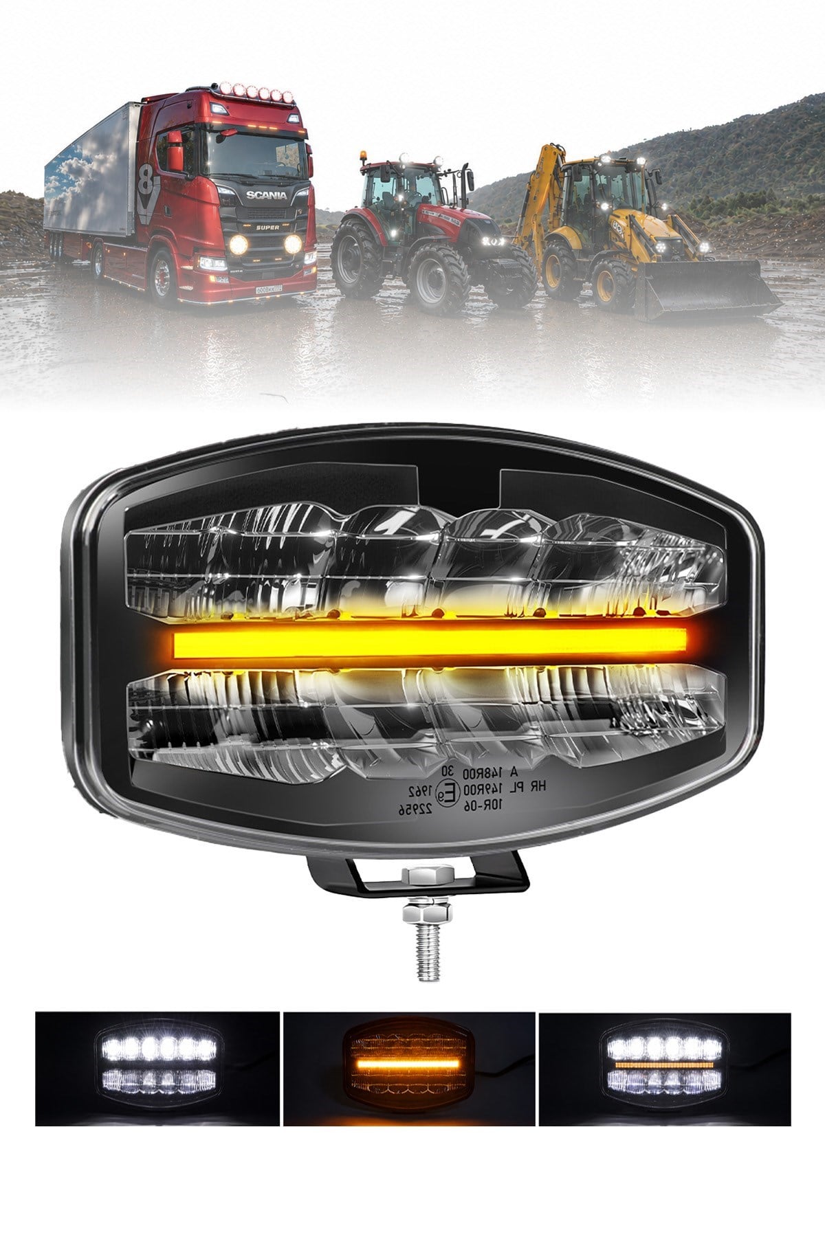 Tır Kamyon 10 inç LED Sis Farı Delici Aydınlatma Led 12V-24V  Beyaz LED Aydınlatma Sarı Gündüz Led