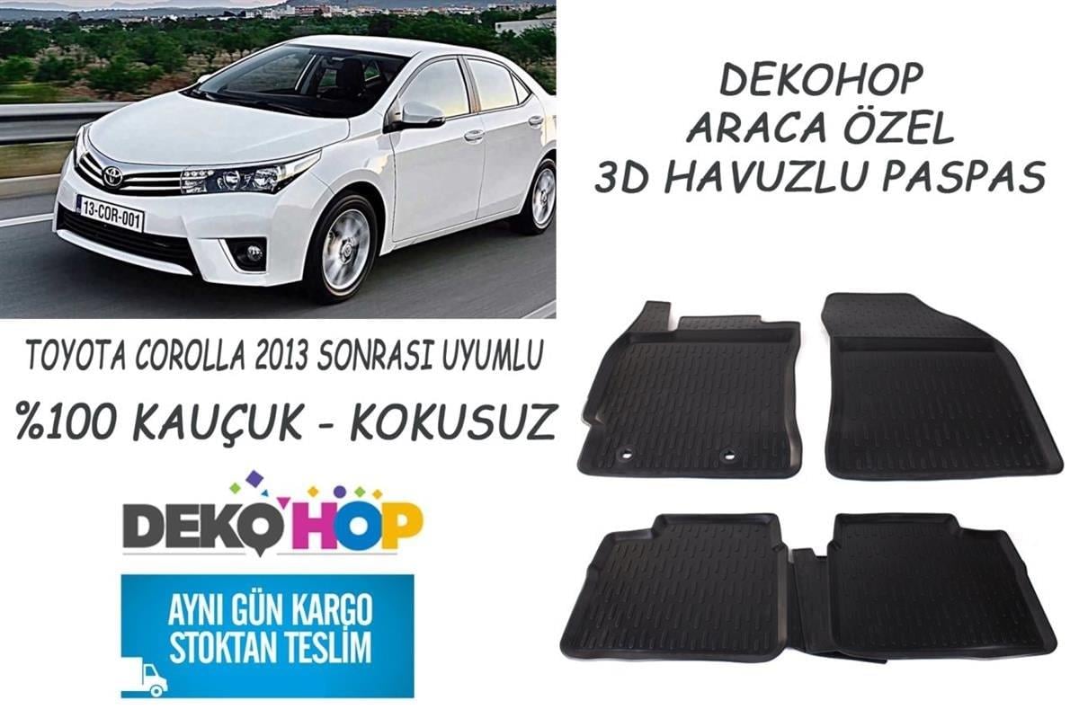 TOYOTA COROLLA 2013 SONRASI Oto Paspas Araca Özel 3D Havuzlu Kauçuk