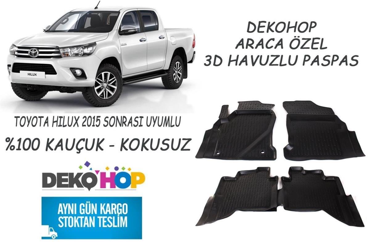 TOYOTA HILUX 2015 SONRASI Araca Özel Oto Paspas 3D Havuzlu Kauçuk