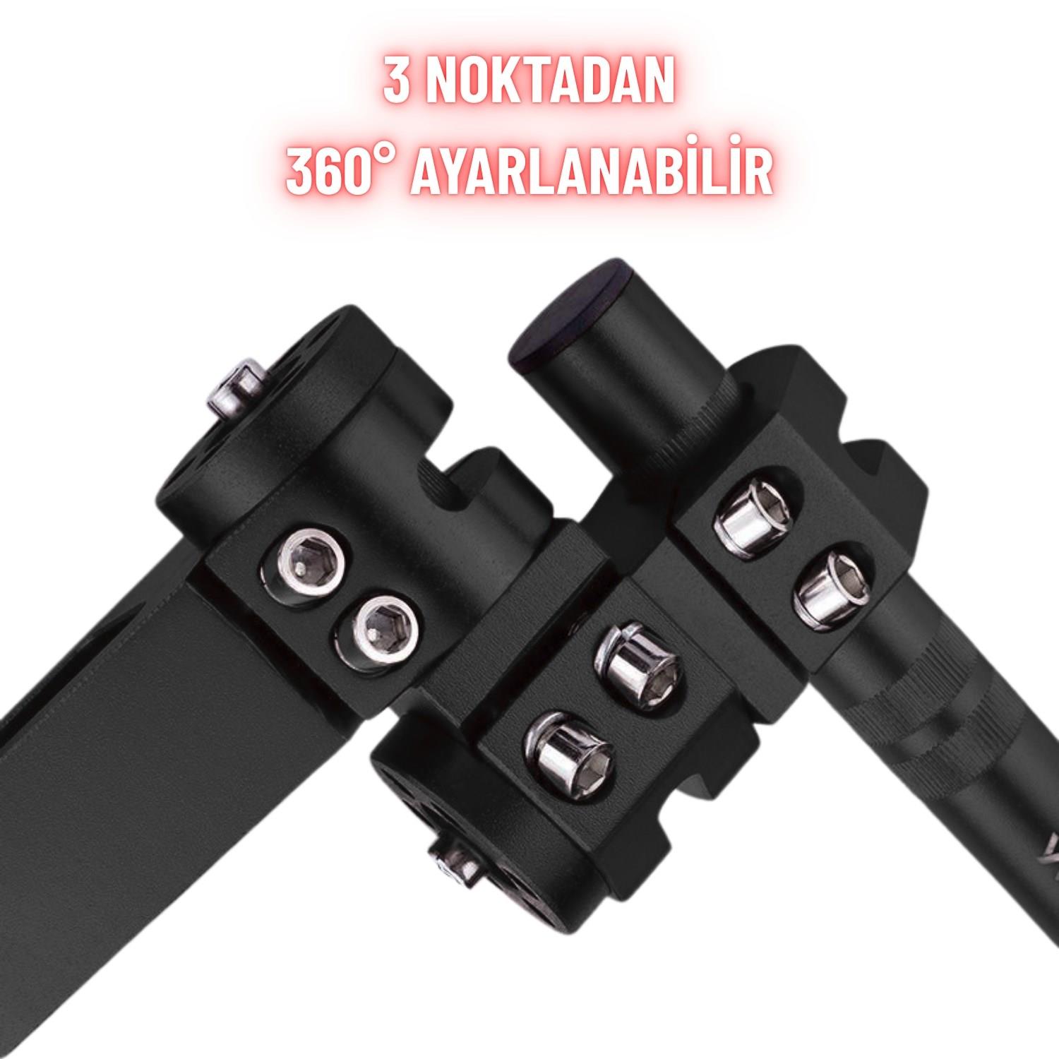 Üniversal Gidon Alüminyum Cnc Gövde 360° Ayarlanabilir Scooter Motosiklet Uyumlu Dayanıklı Ve  Hafif