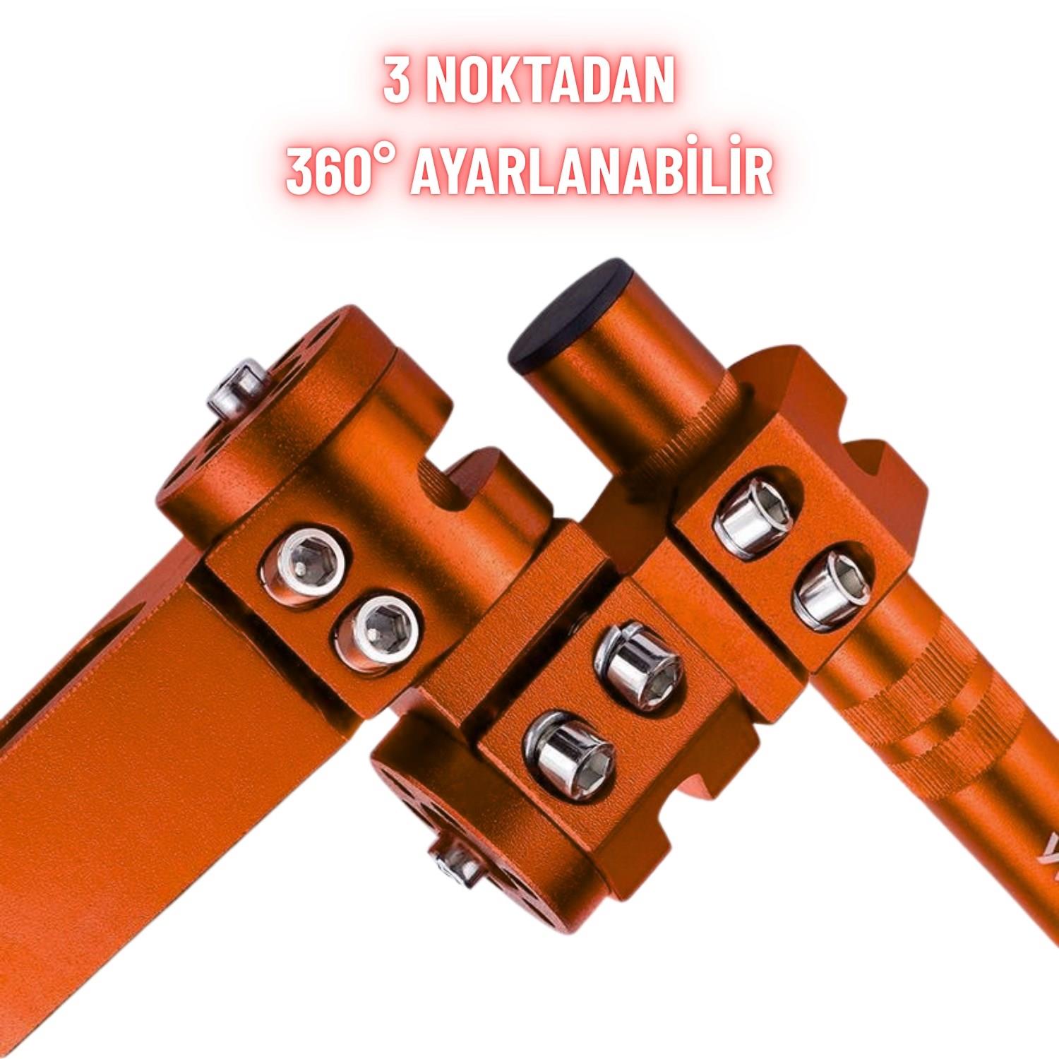Üniversal Gidon Alüminyum Cnc Gövde 360° Ayarlanabilir Scooter Motosiklet Uyumlu Dayanıklı Ve  Hafif