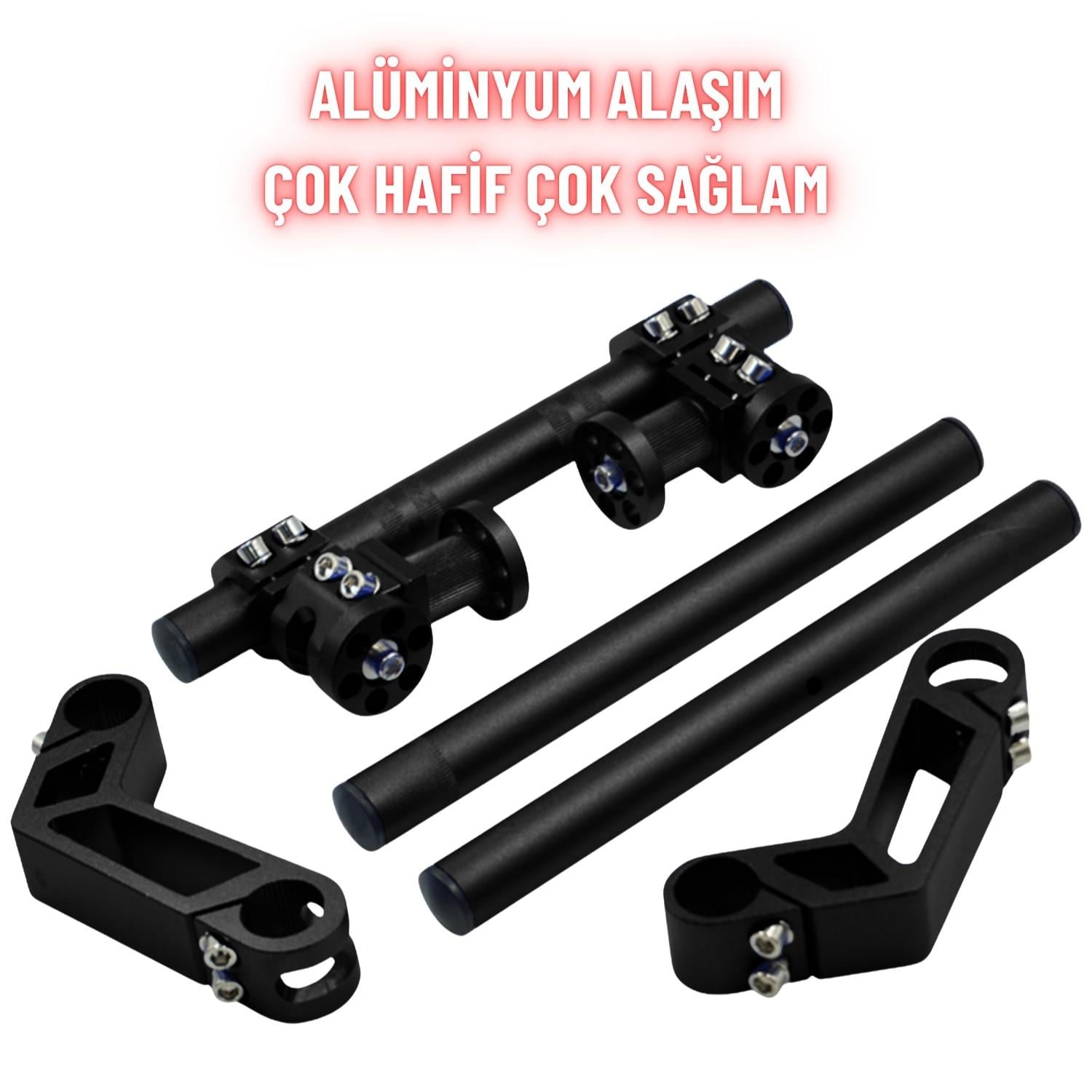Üniversal Gidon Alüminyum Cnc Gövde 360° Ayarlanabilir Scooter Motosiklet Uyumlu Dayanıklı Ve  Hafif