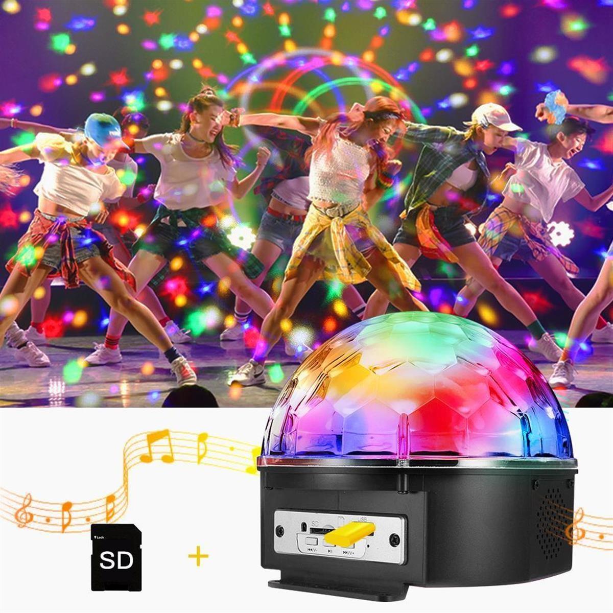 Usb Müzik Çalar Bluetooth Hoparlör Işıklı Kumandalı Disko Topu