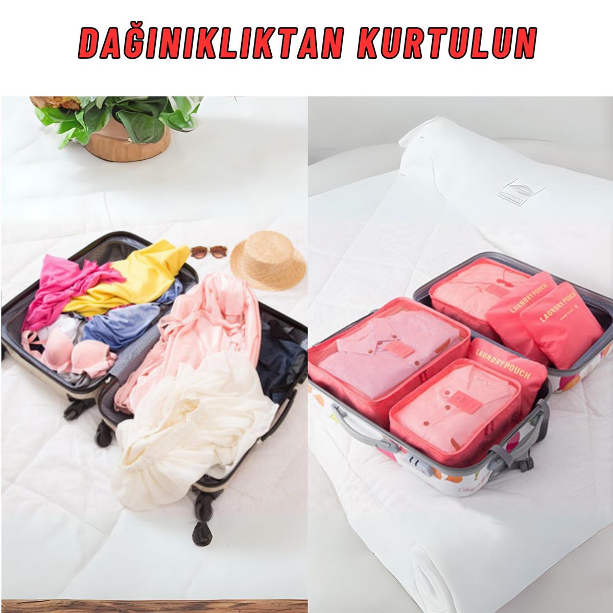 Valiz Seyahat Çanta Düzenleyici 6 Parça Seyahat Bavul Düzenleyici Organizer Set
