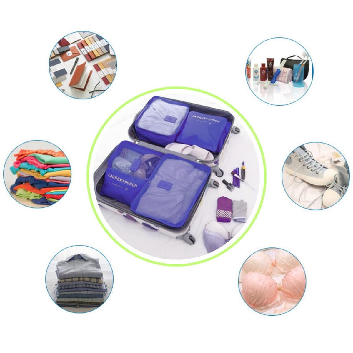 Valiz Seyahat Çanta Düzenleyici 6 Parça Seyahat Bavul Düzenleyici Organizer Set